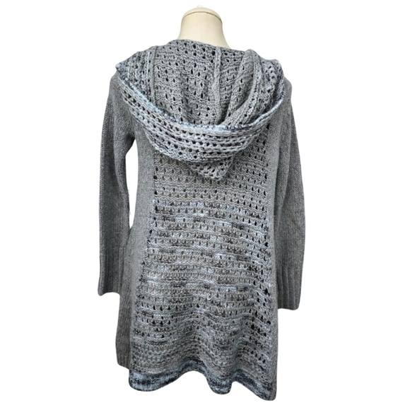 Anthropologie Angel of the North Hooded Open Front Knit Sweater Duster Small - Picture 5 of 9